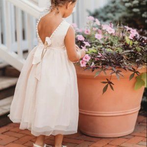 Ivory Pearl Flower Girl Dress